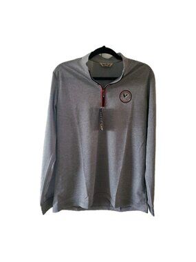 Balenkey Top 1/4 Zip Polo Golf Mens Lightweight Tennis Running Sz L Gray